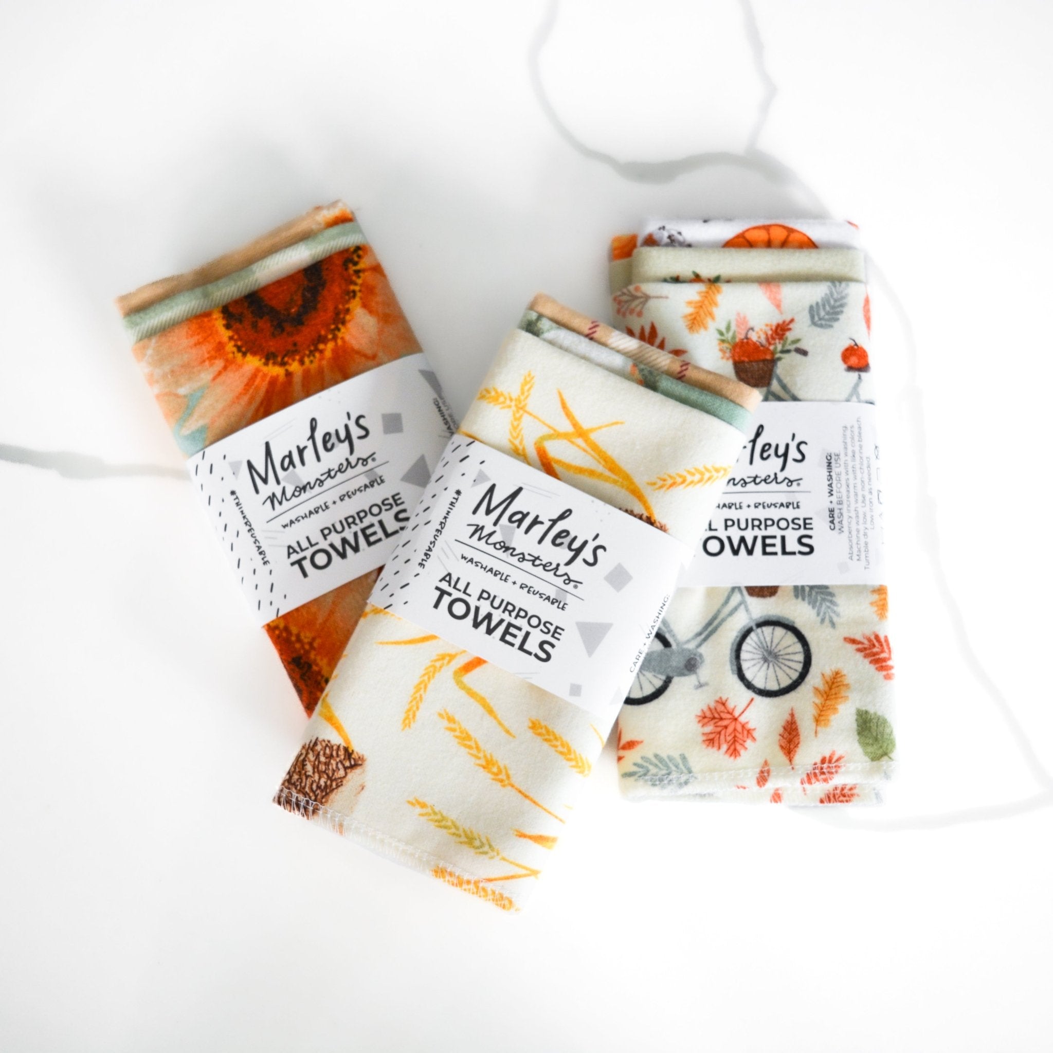 Kitchen Tea Towel: Pumpkin Patch Prints | Marley's Monsters Fall Trucks