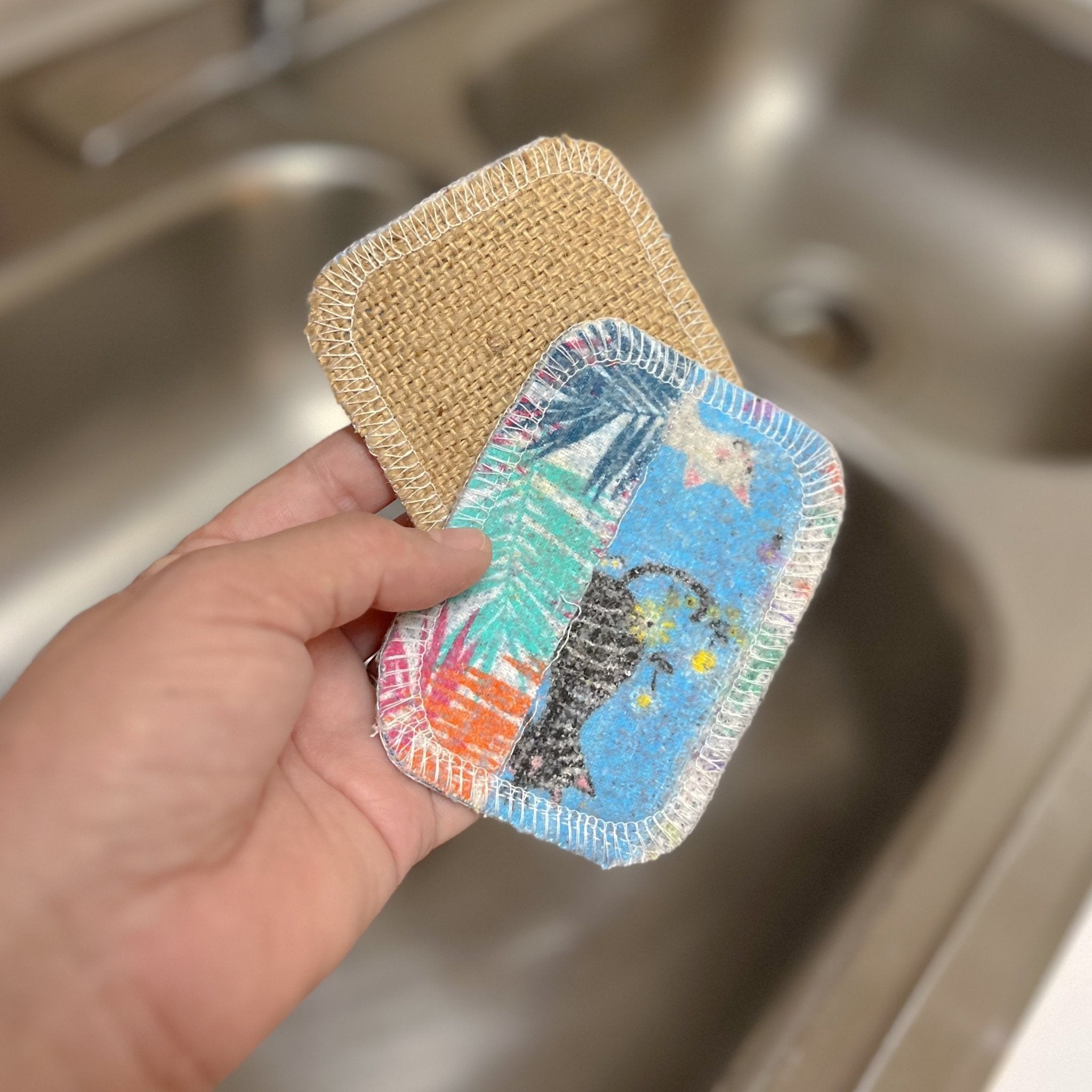 Jute Dish Cloth, Dish Scrubber, Washable, Reusable, Eco Friendly, Zero  Waste, Sustainable Sponge 