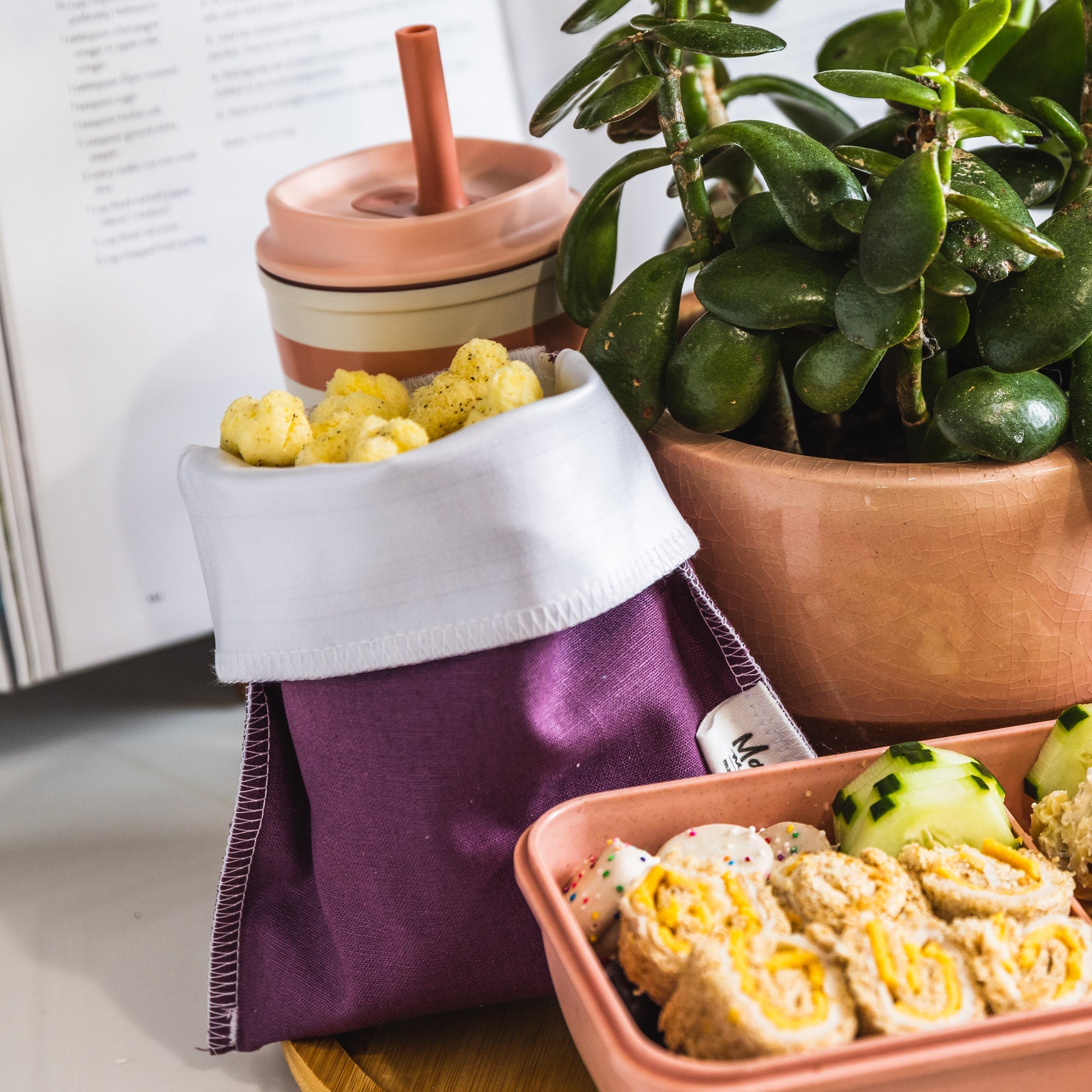 Small Linen Snack Bags. Food Safe Reusable Sandwich Bags. 