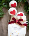 100% Pure Wool Dryer Balls: Hearts - Set Of 6