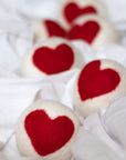 100% Pure Wool Dryer Balls: Hearts - Set Of 6