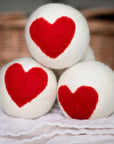 100% Pure Wool Dryer Balls: Hearts - Set Of 6