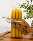 Beeswax Mini Tapered Candles: Set of 10