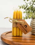 Beeswax Mini Tapered Candles: Set of 10