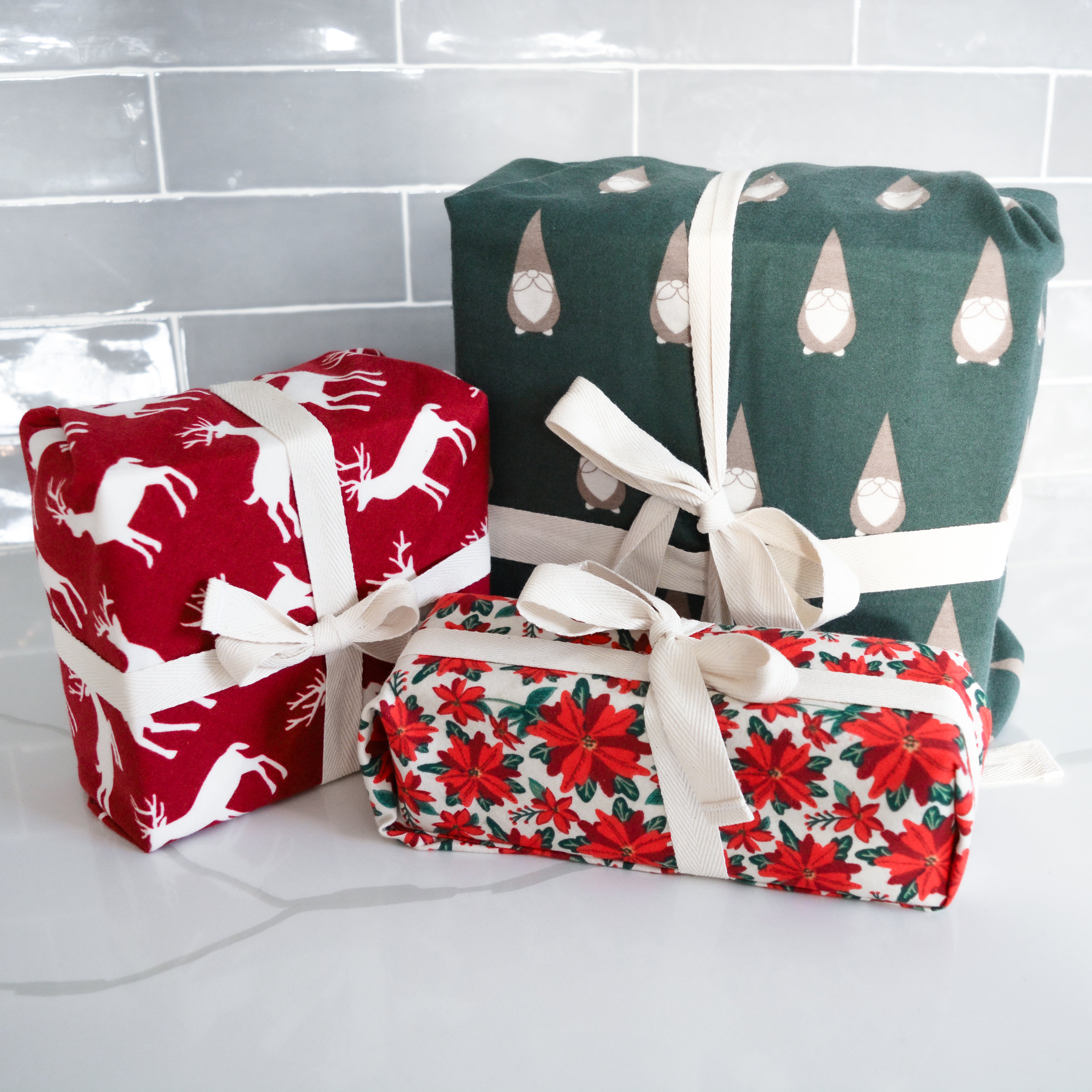 Reusable Gift Wrap: Holiday Prints