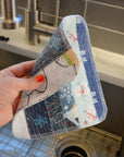 Scrap Felt Dish Cloth: Holiday Prints