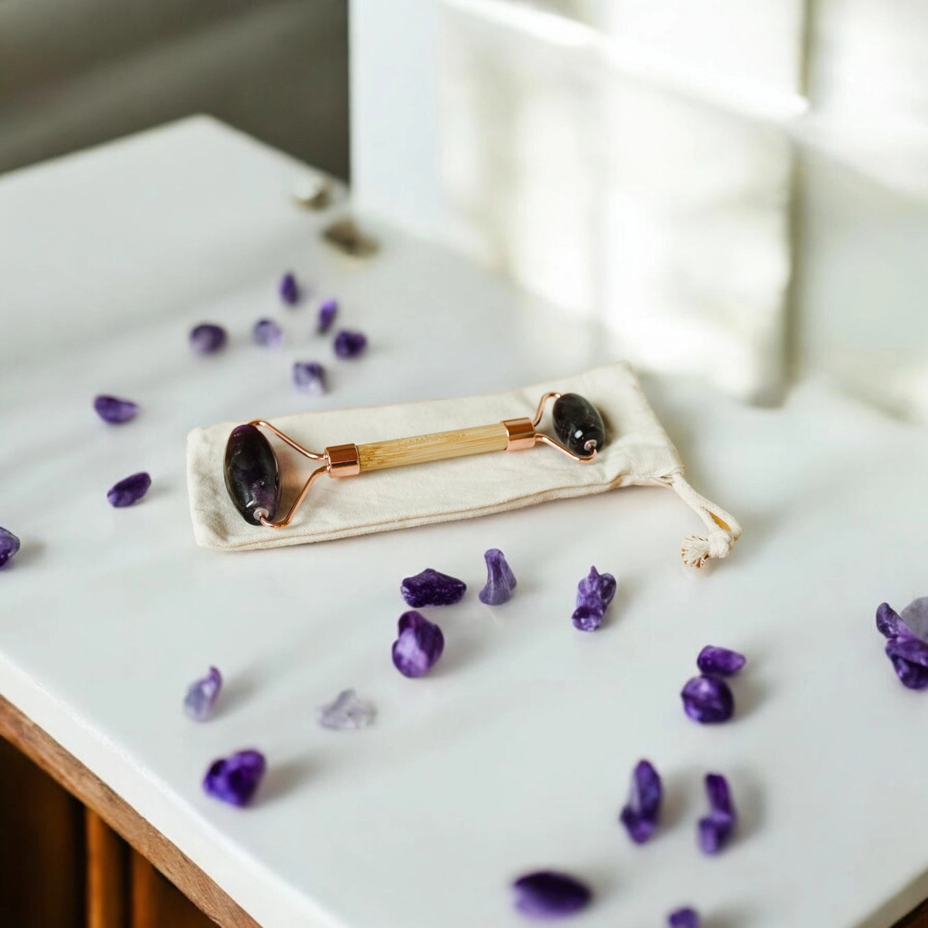 Gemstone Bamboo Face Roller