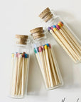 Wooden Matches in Glass Vial: 25 Count Multi-colored