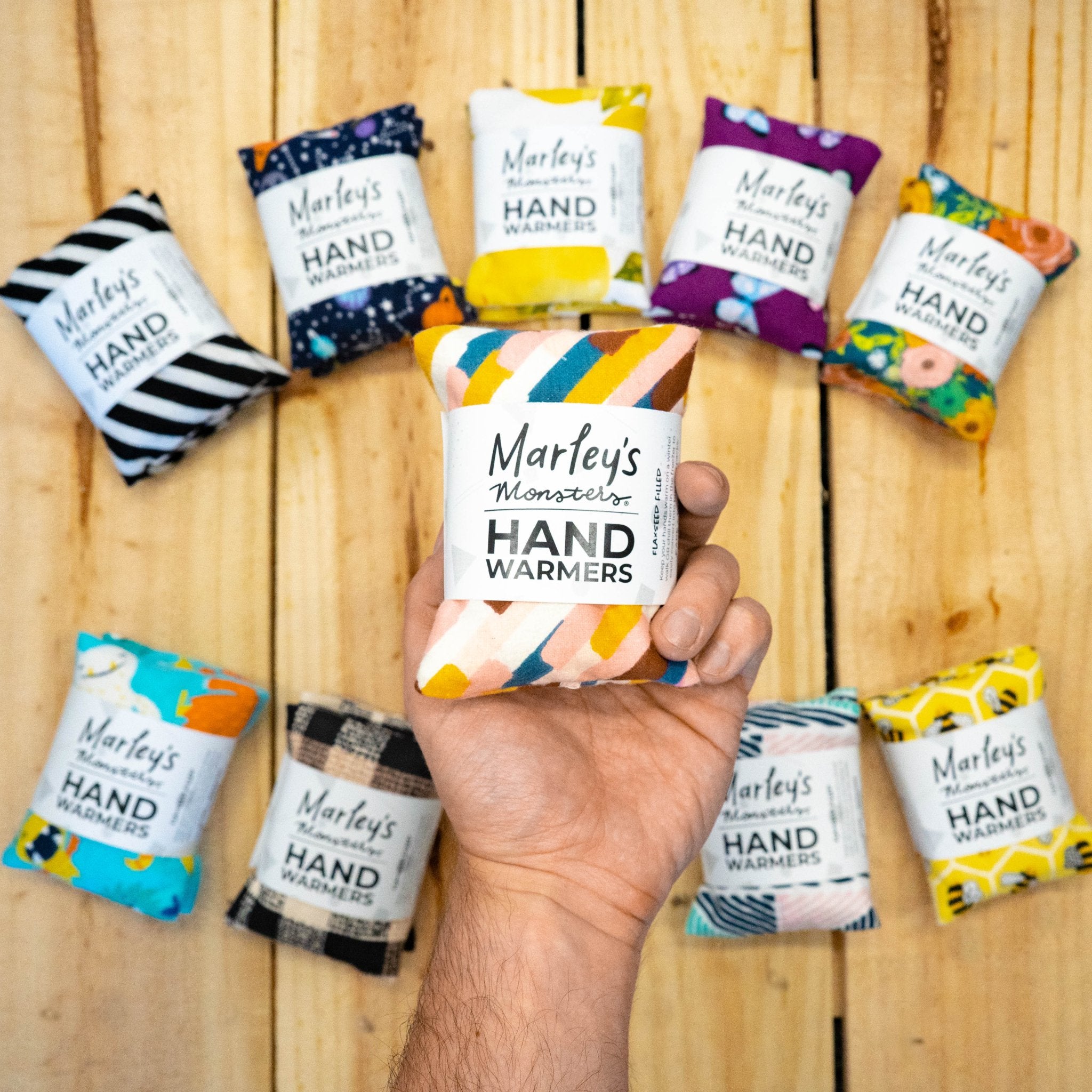 Hand Warmers + Covers: Flax Seed - Marley's Monsters