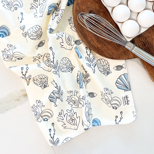 Kitchen Tea Towel - Holiday Prints | Marley's Monsters Snowflakes