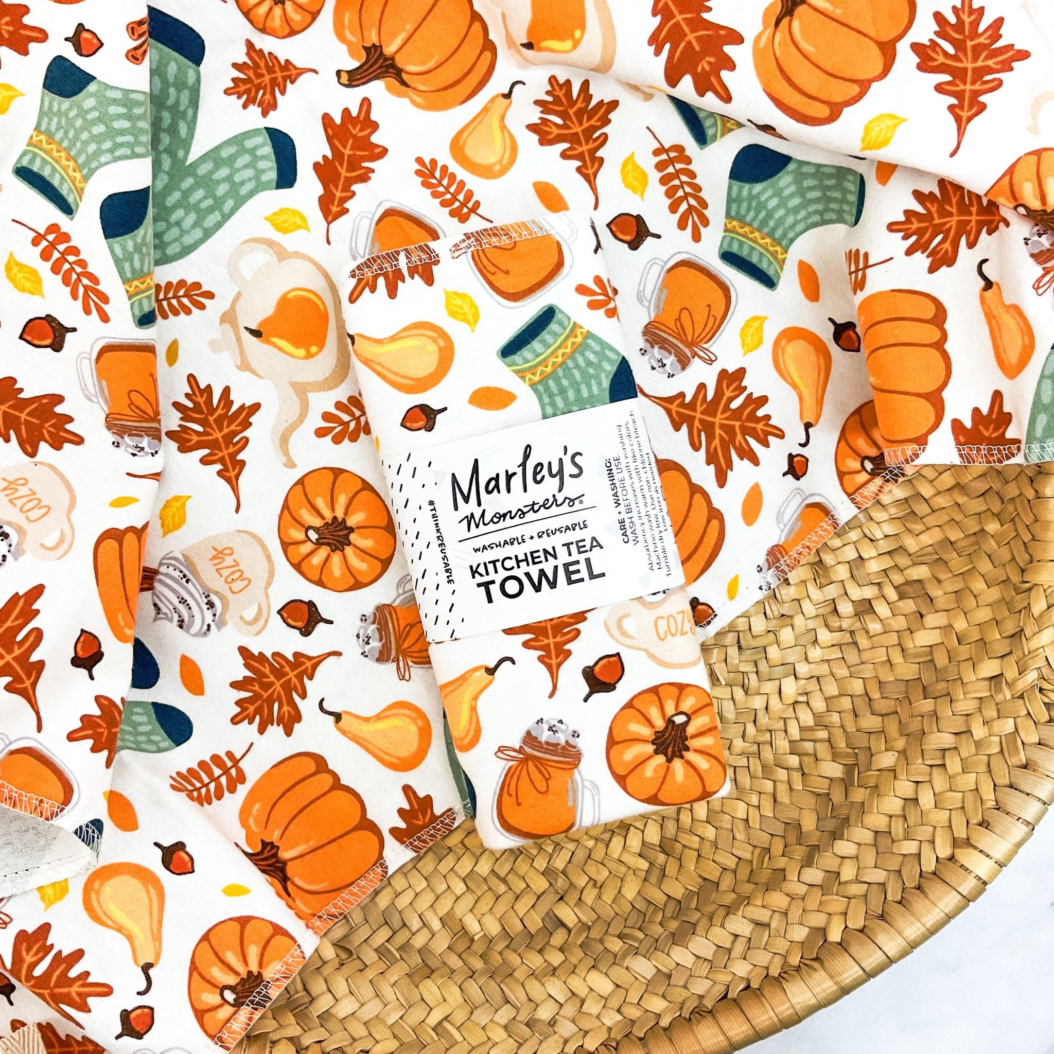 Kitchen Tea Towel: Pumpkin Patch Prints - Marley's Monsters