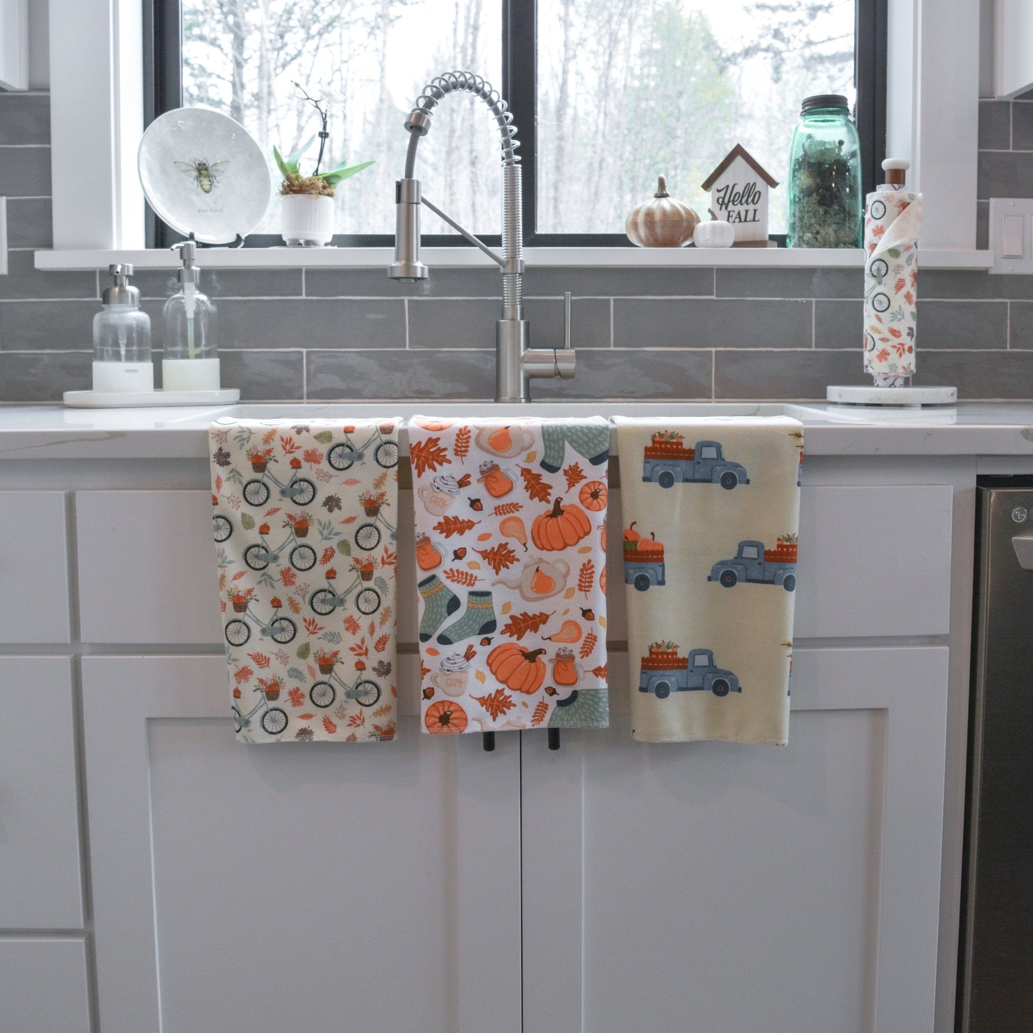 Whimsical Herbal Kitchen Towels