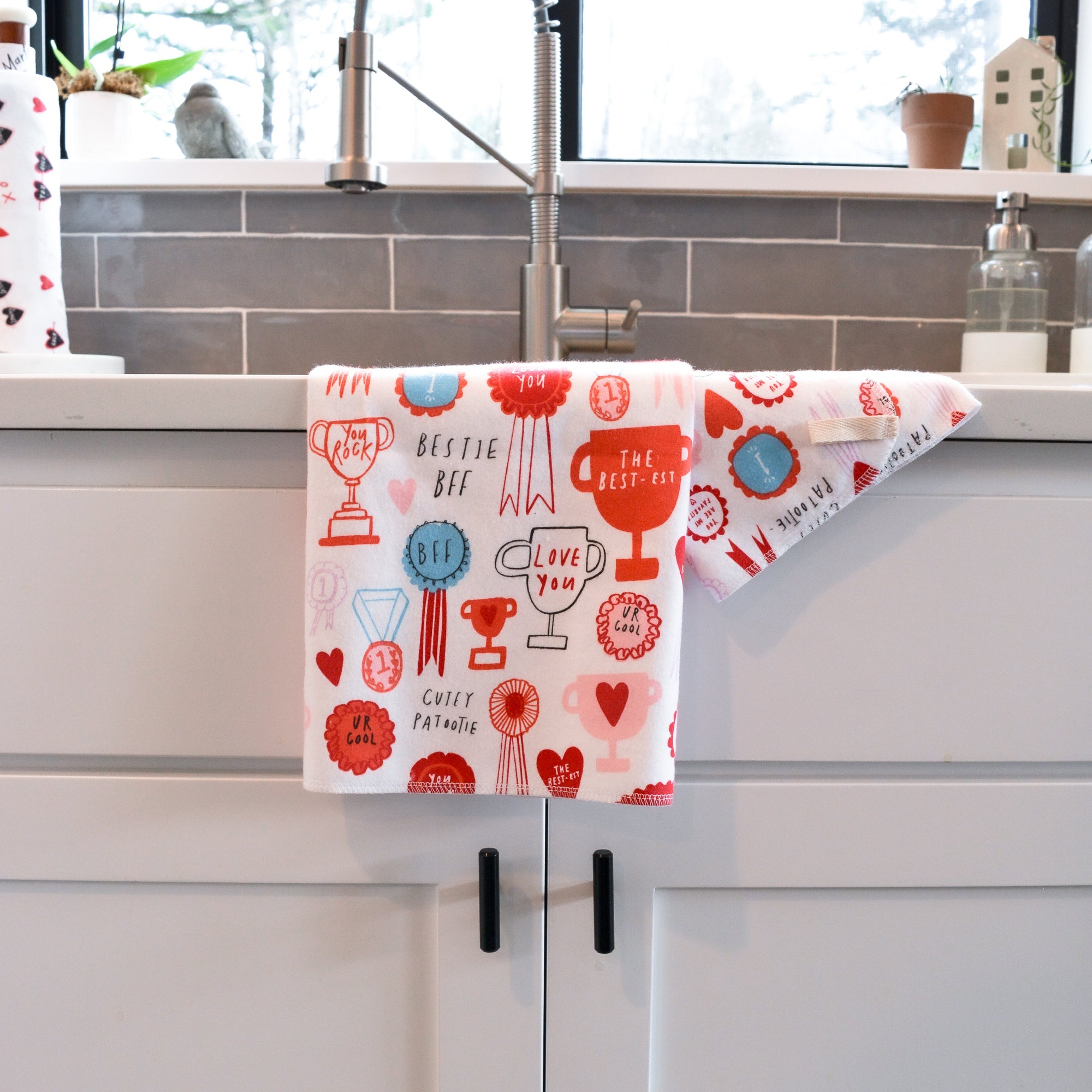 Kitchen Tea Towel: Valentine's Day Prints - Marley's Monsters