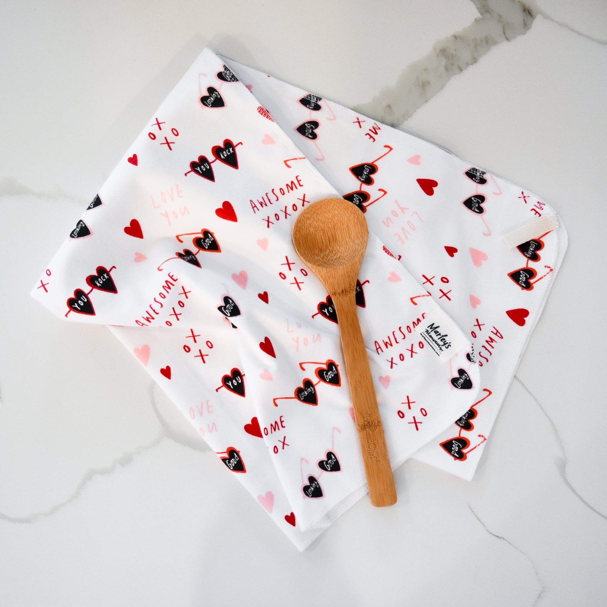 Kitchen Tea Towel: Valentine's Day Prints - Marley's Monsters