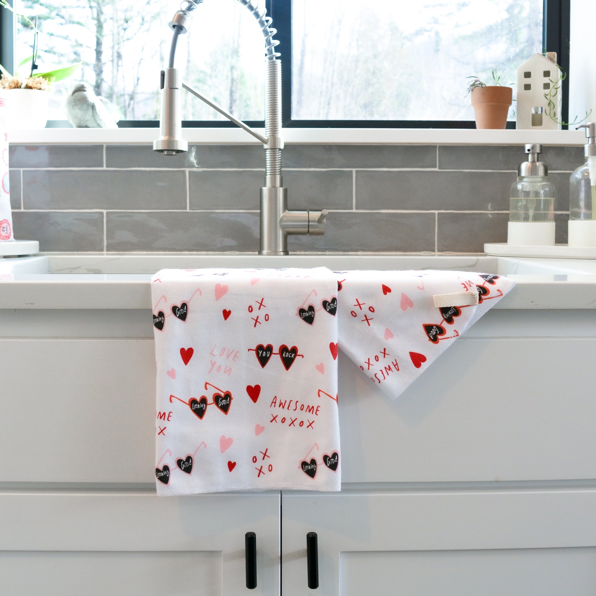 Kitchen Tea Towel: Valentine's Day Prints - Marley's Monsters