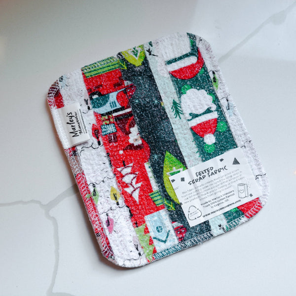 Holiday Swedish Dish Cloth - Reusable Sponge Cloth | Marley's Monsters Christmas Fiat