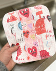 Scrap Felt Dish Cloth: Valentine's Day Prints - Marley's Monsters