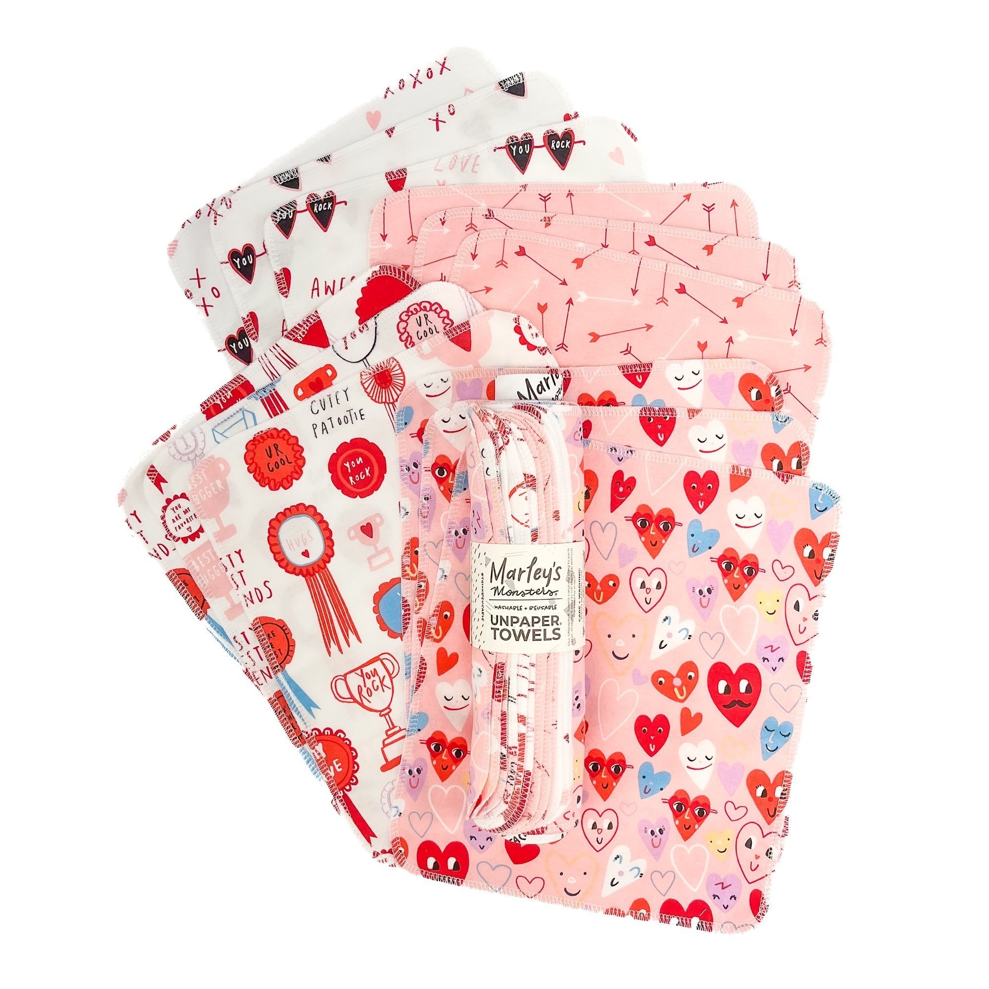 UNpaper® Towels: Valentine's Day 12 pack - XOXO - Marley's Monsters